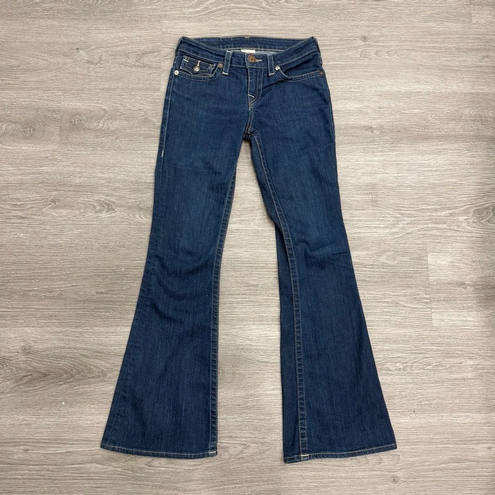Y2K True Religion Blue Bootcut Jeans Womens Size 12 - Picture 2 of 8